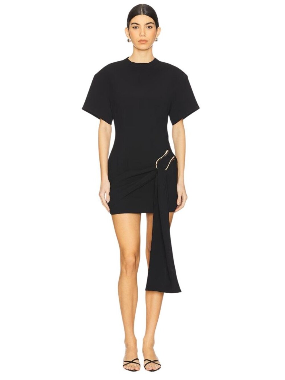 Lioness Martini Mini Dress in Onyx Medium New Womens Tailored Shirtdress